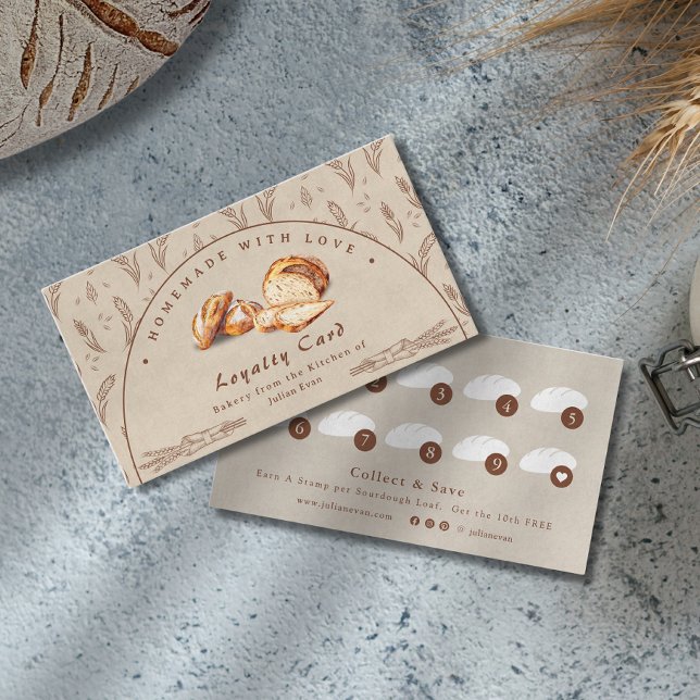 Watercolor Sourdough Bakery Loyalty Card (Watercolor Sourdough Bakery Loyalty Card)