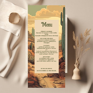 Watercolor Southwestern Desert and Cactus Wedding Menu