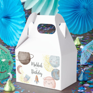 Watercolor Space Birthday Party for Boy or Girl Favour Box