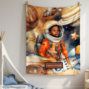 Watercolor Space Blanket Boys’ Cosy Birthday Gift