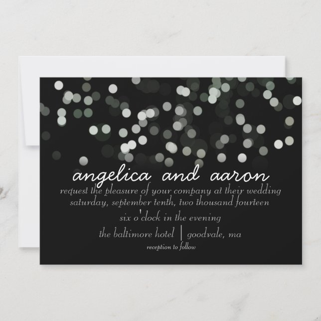 Watercolor Sparkle Wedding Invitations (Front)