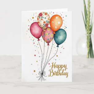 Watercolor Sphere Birthday Card