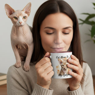 Watercolor Sphynx Brown Personalise Mug
