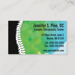 Watercolor Spine Chiropractic Business Cards