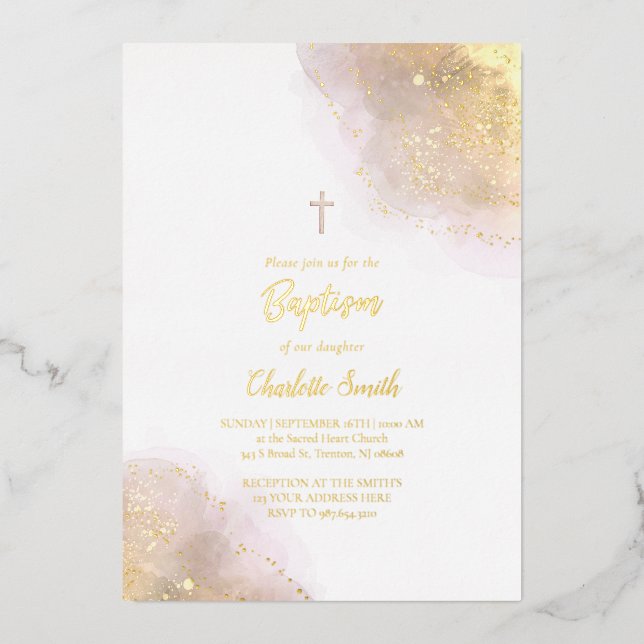 watercolor splash Baptism (Front)