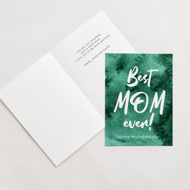 Watercolor Splash Best Mom Ever Mother's Day Card (Creator Uploaded)