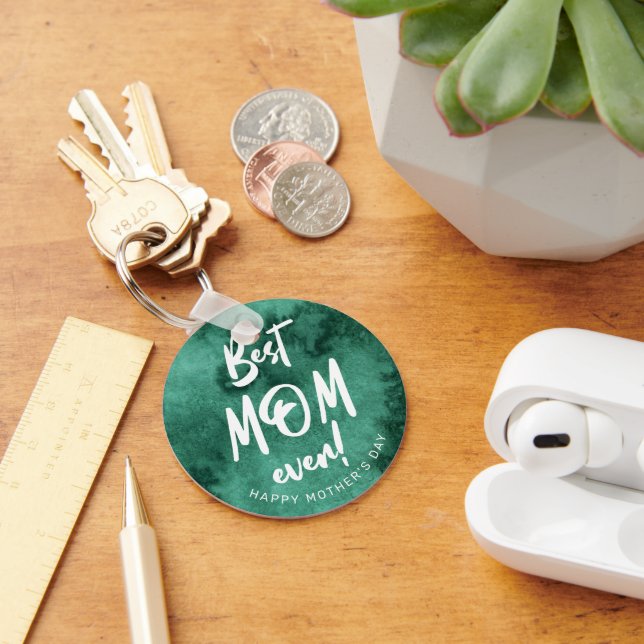 Watercolor Splash Best Mom Ever Mother's Day Key Ring (Desk)