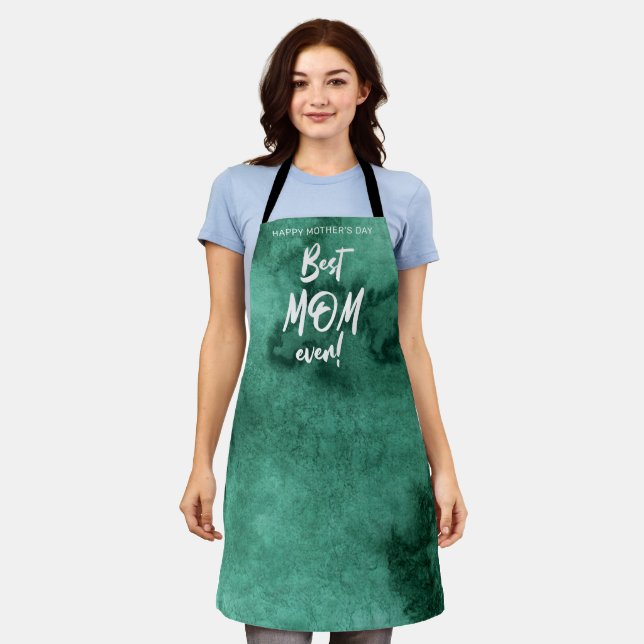 Watercolor Splash Best Mum Ever Mother's Day  Apron (Worn)