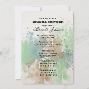 Watercolor Splash Bridal Shower Invitation
