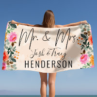 Watercolor Splash Bride and Groom Wedding Floral