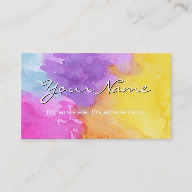 Watercolor splash Business Card (Front)
