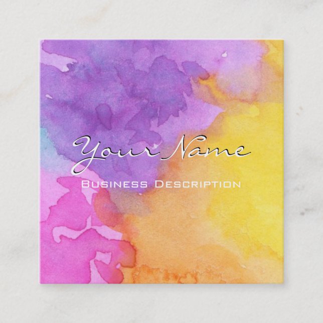 Watercolor splash Business Card (Front)