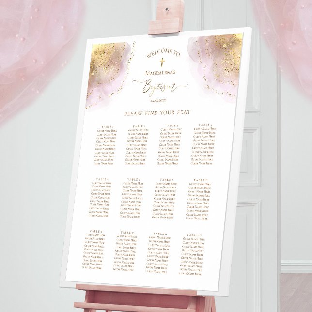 watercolor splash design Baptism seating chart (Creator Uploaded)