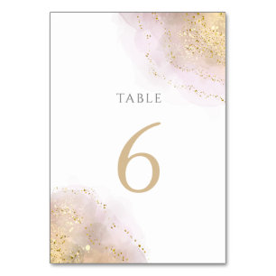 watercolor splash design Table Number 6