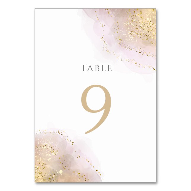 watercolor splash design Table Number 9 (Front)