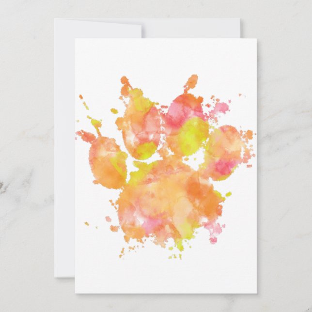 Watercolor Splash Dog Paw Print (Front)