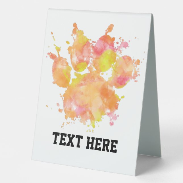 Watercolor Splash Dog Paw Print (Front)