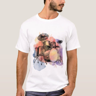 Watercolor splash drums T-Shirt