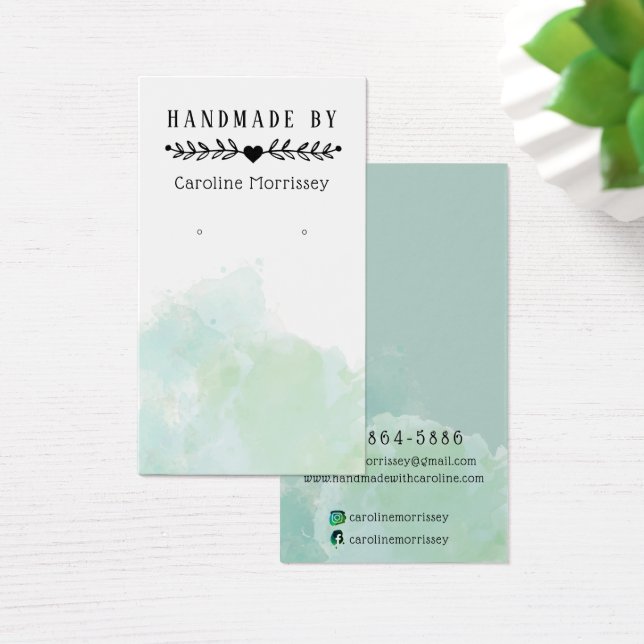 Watercolor Splash Earring Display Card (Desk)