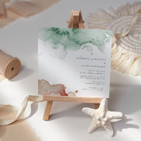 Watercolor Splash Elegant Two Tone Wedding 