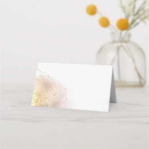 watercolor splash faux glitter place card