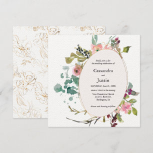 Watercolor Splash Floral Invitation