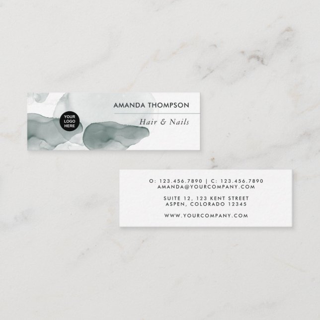 Watercolor splash mini business card (Front/Back)