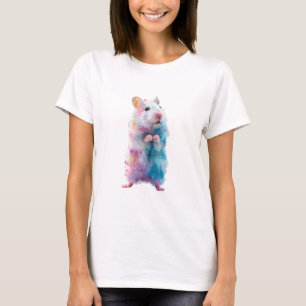 Watercolor Splash Pastel Galaxy Hamster Women T-Shirt