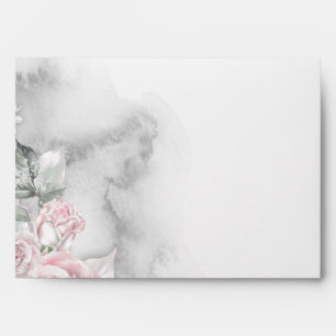Watercolor Splash Pretty Pink Roses Envelope