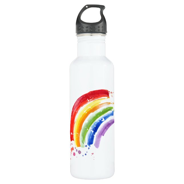 Watercolor Splash Rainbow 710 Ml Water Bottle (Front)