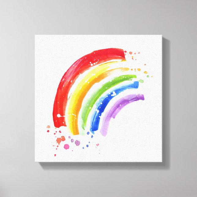 Watercolor Splash Rainbow Canvas Print (Front)