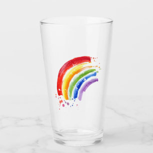 Watercolor Splash Rainbow Glass
