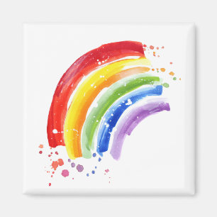 Watercolor Splash Rainbow Magnet