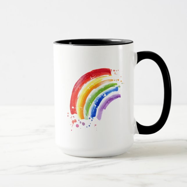 Watercolor Splash Rainbow Mug (Right)