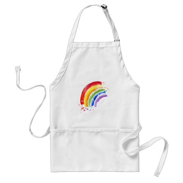 Watercolor Splash Rainbow Standard Apron (Front)