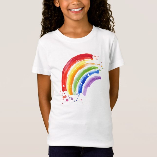 Watercolor Splash Rainbow T-Shirt (Front)