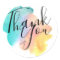Watercolor splash rainbow thank you sticker