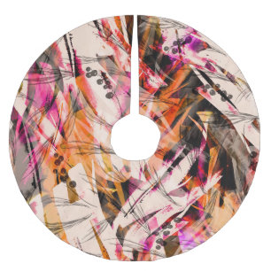 Watercolor splash, vintage abstract background. brushed polyester tree skirt