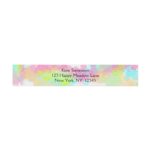 Watercolor Splashes of Paint Colourful Abstract Invitation Belly Band