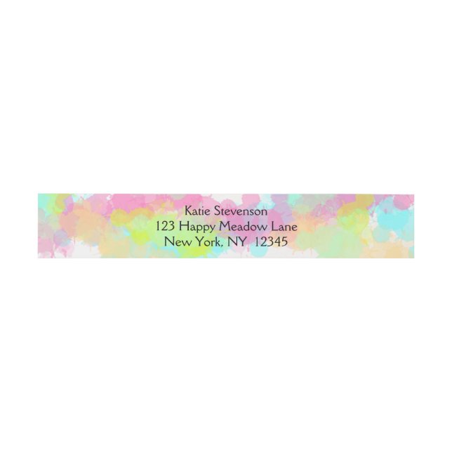 Watercolor Splashes of Paint Colourful Abstract Invitation Belly Band (Flat)