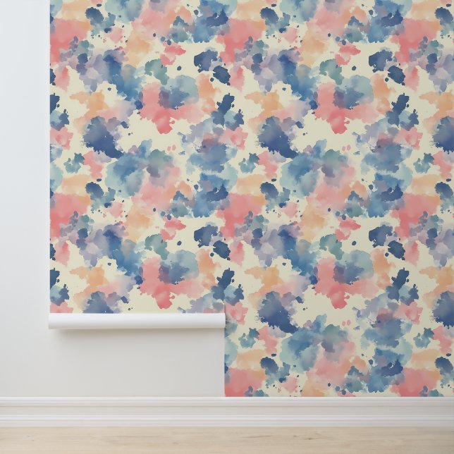 Watercolor Splashes Pink Blue  Wallpaper (Application)