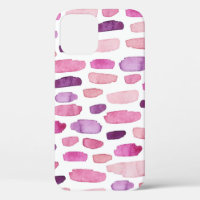 Watercolor Splashes: Pink, Purple Pattern.