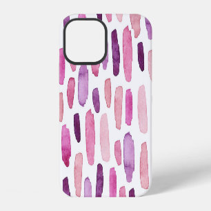 Watercolor Splashes: Pink, Purple Pattern. iPhone 12 Case