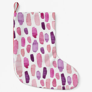 Watercolor Splashes: Pink, Purple Pattern. Small Christmas Stocking