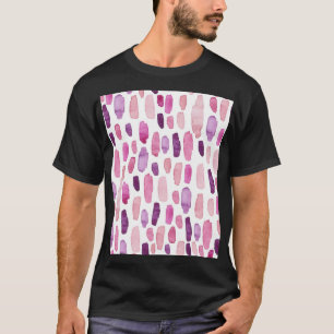 Watercolor Splashes: Pink, Purple Pattern. T-Shirt