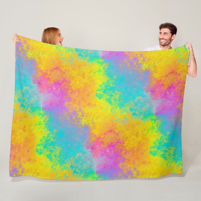 Watercolor Splashes - Seamless Pattern 11 Fleece Blanket (In Situ)