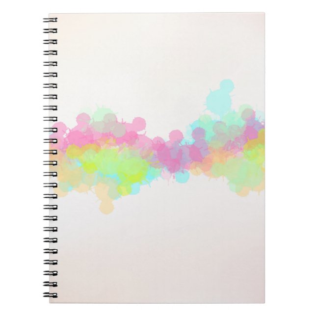 Watercolor Splatter Colourful Abstract Design Notebook (Front)