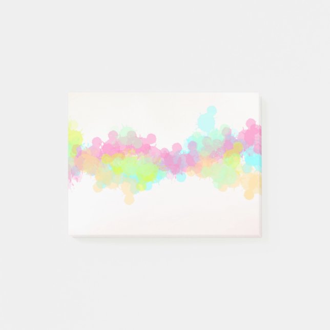 Watercolor Splatter Colourful Abstract Design Post-it Notes (Front)