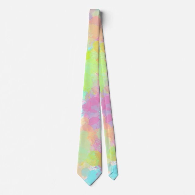 Watercolor Splatter Colourful Abstract Design Tie (Front)