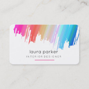 Watercolor Splatter Elegant Abstract Modern Chic Business Card